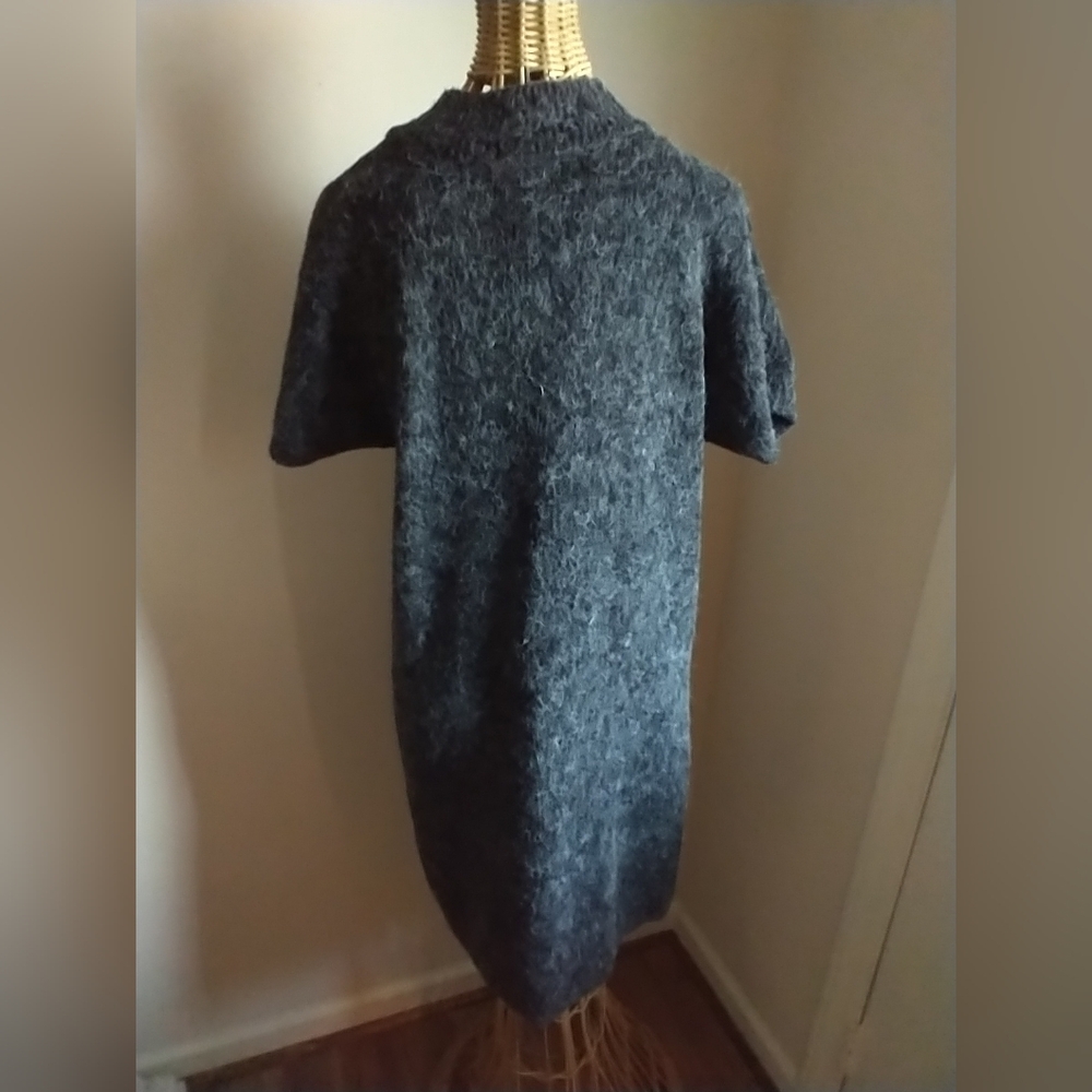 Elegant Gray Women's Sweater Dress - Picture 8 of 10